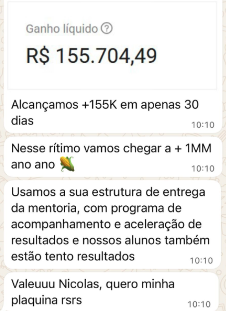 +R$155 MIL EM APENAS 30 DIAS USANDO A ESTRUTURA DE ENTREGA DA MENTORIA. RUMO AO +1MM/ANO.